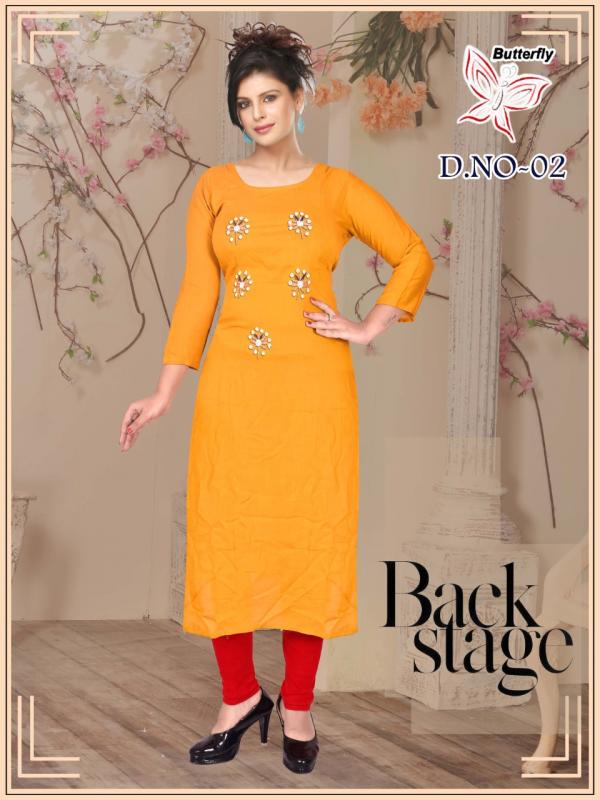 Butterfly-Rayon-With-hand-Work-Kurti